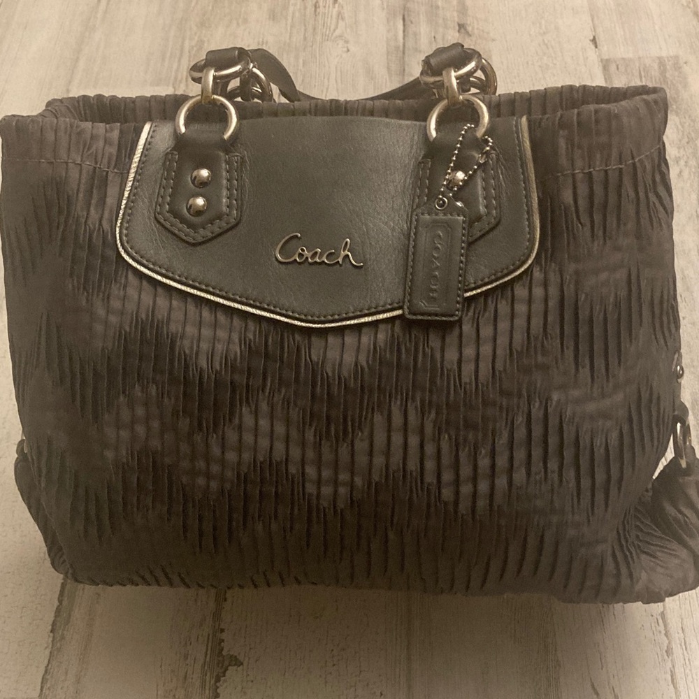 Genuine Vintage Coach Ashley Gathered Satin Satchel  HOBO Handbag - Picture 3 of 17